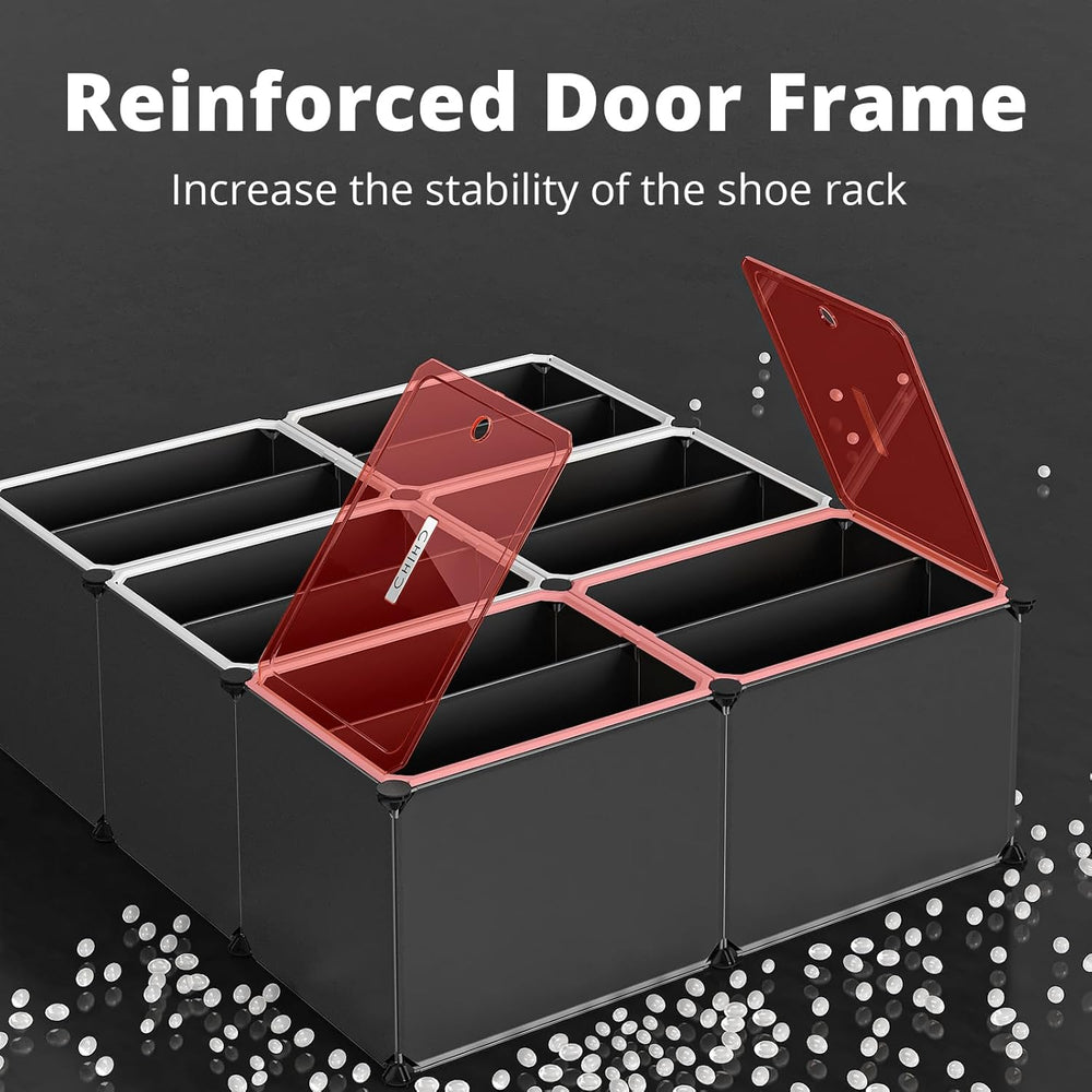 MAGINELS Shoe Rack,Expandable Shoe Cabinet Easy to Assemble. Shoe Storage wit...
