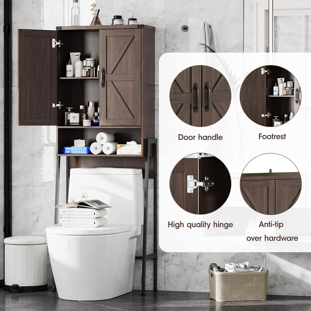 Vabches Over The Toilet Storage Cabinet with 2-Door Design Bathroom Organizer...