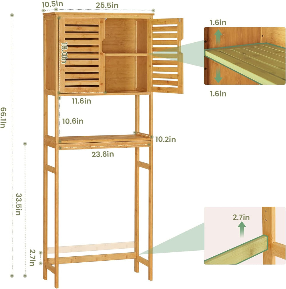 VIAGDO Over The Toilet Storage Cabinet, Tall Bathroom Cabinet Organizer with ...