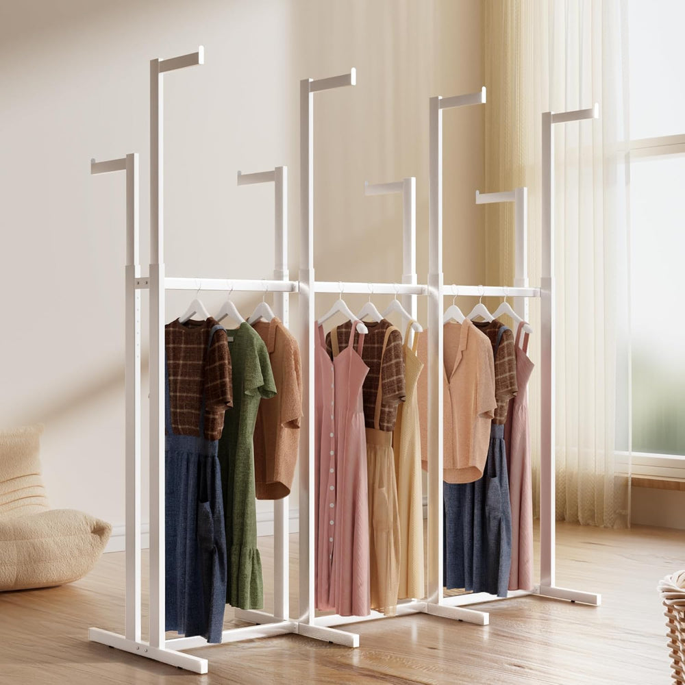 Retail Clothing Rack with Wheels, Heavy Duty 8-Arm Commercial Garment Rack