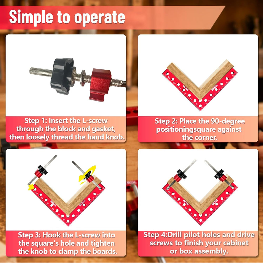 8Pcs Corner Clamps for Woodworking, 90 Degree Clamp Aluminum