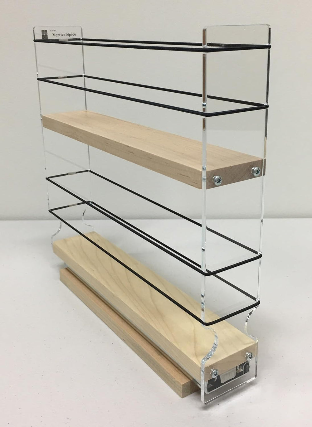 Vertical Spice Solid Maple Storage Rack Drawer - Sliding Spice Rack - Pantry ...
