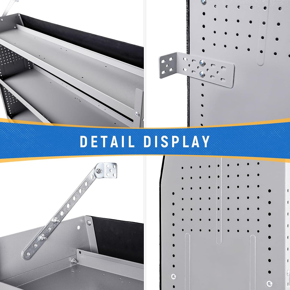 AA Products SH-6003 Steel Mid/High Roof Van Shelving Storage System Fits Tran...