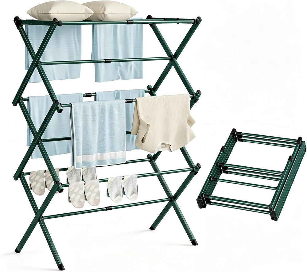 Clothes Drying Rack Collapsible,Heavy Duty Extendable Laundry Rack for Drying...