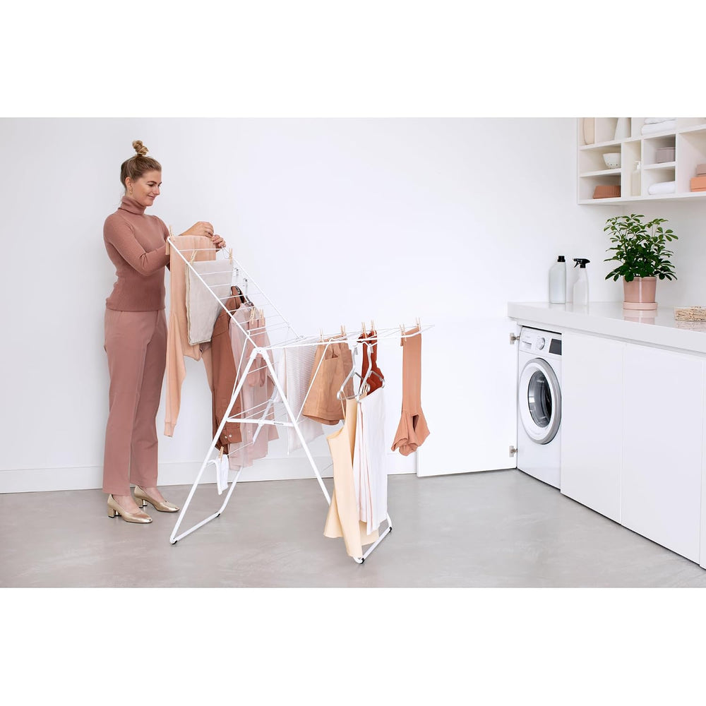 Brabantia HangOn Clothes Drying Rack | 67ft (20m) | White | Large Indoor Clot...