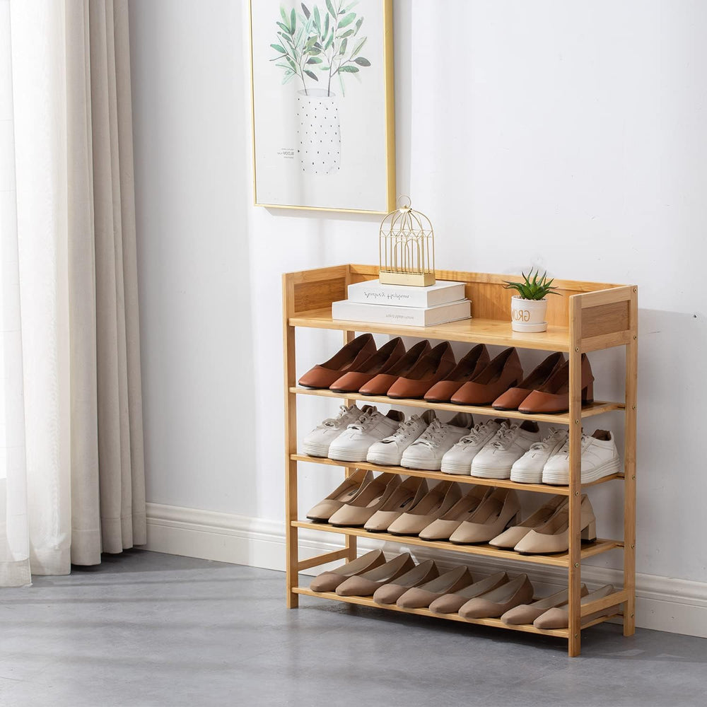 latifolia Bamboo Shoe Rack, 5-Tier Shoe Rack Organizer for Entryway, Living R...