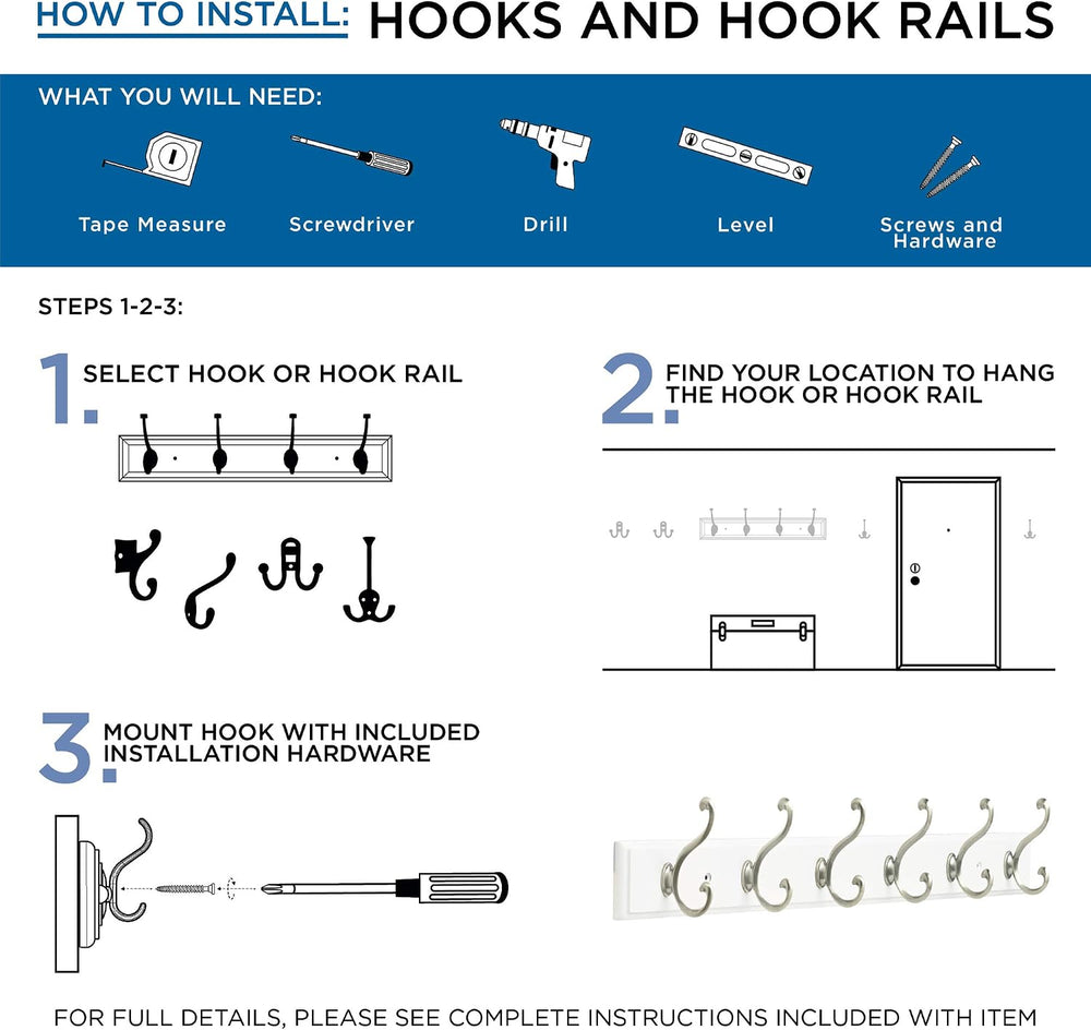 Franklin Brass Heavy Duty (1-Pack) 27" Coat Rack Wall Mount Pure White H...