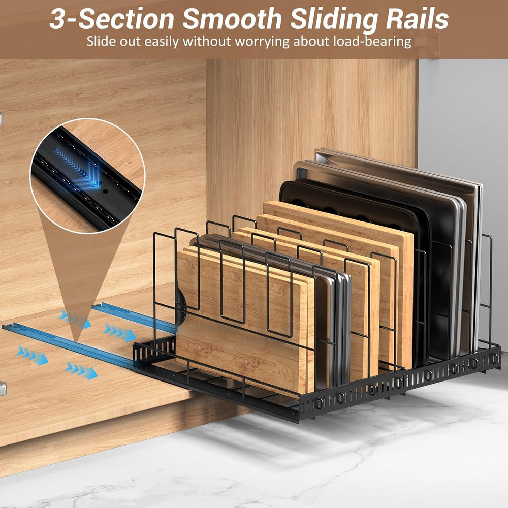Housolution Pull Out Baking Tray and Cookie Sheet Cutting Board Organizer