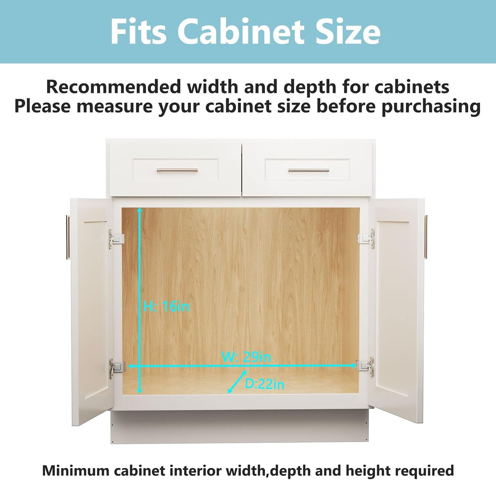 LOVMOR 2 Tier Pull Out Cabinet Organizer 28½" W x 21½" D, Slide Out...