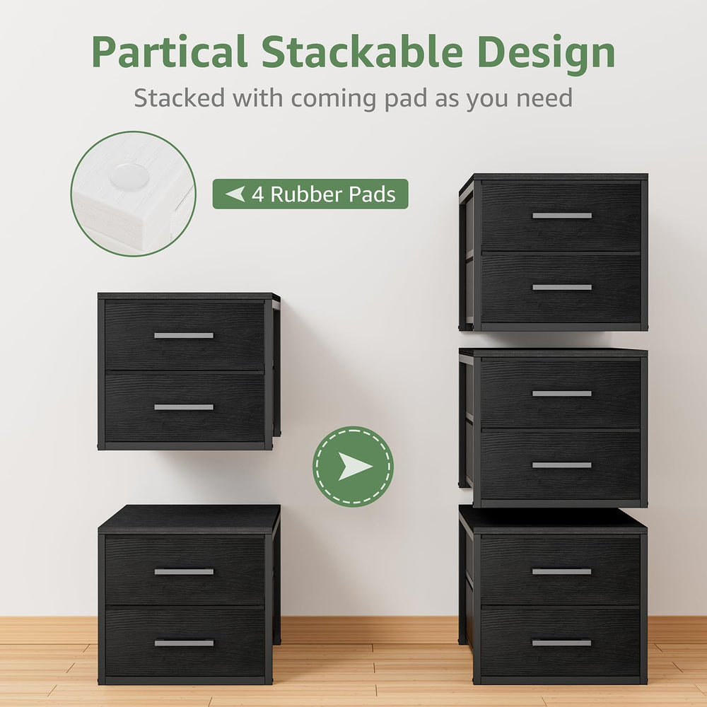 BOLUO Stackable Storage Drawers Narrow Closet Organizers and Storage Fabric B...