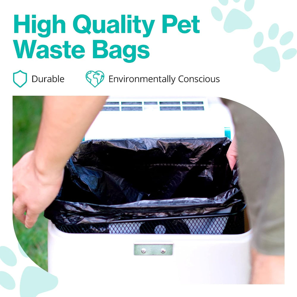 PawPail Cat Waste Station with Trash Can Liners, Suitable for Outdoor Use, Bl...