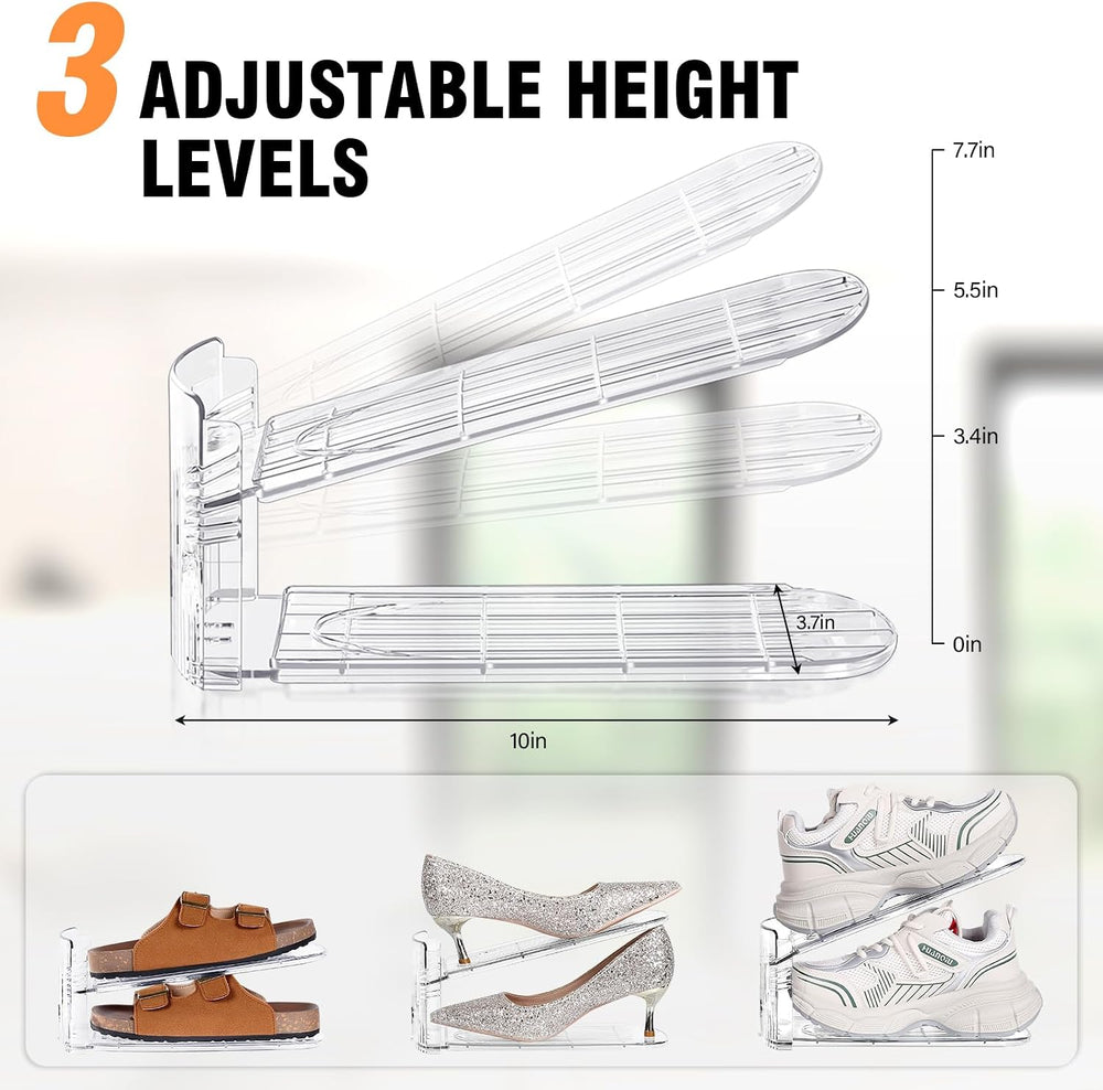 TOPNEW 20 Pack Shoe Slots Organizer Shoe Stacker Space Saver 50% (Clear)