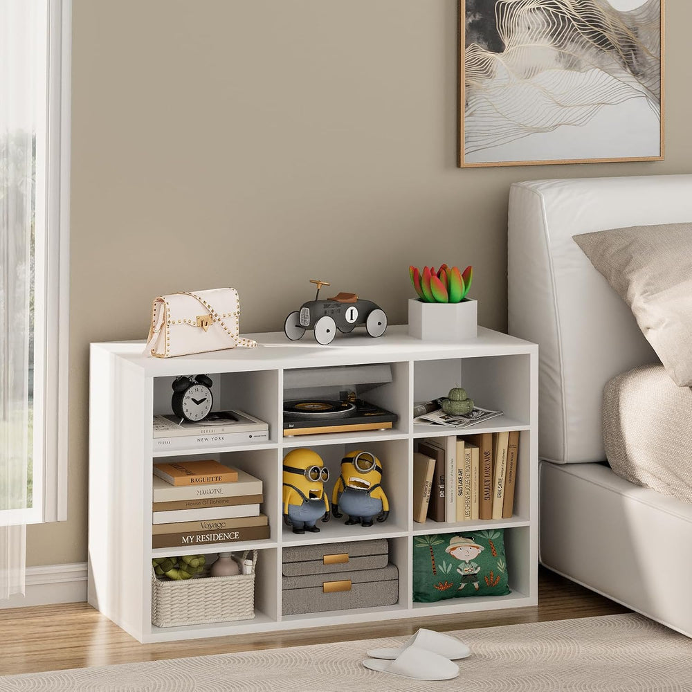 Garden 4 you Shoe Storage Bench, Cubby Shoe Rack with 9 Cubbies, 3-Tier Wood ...