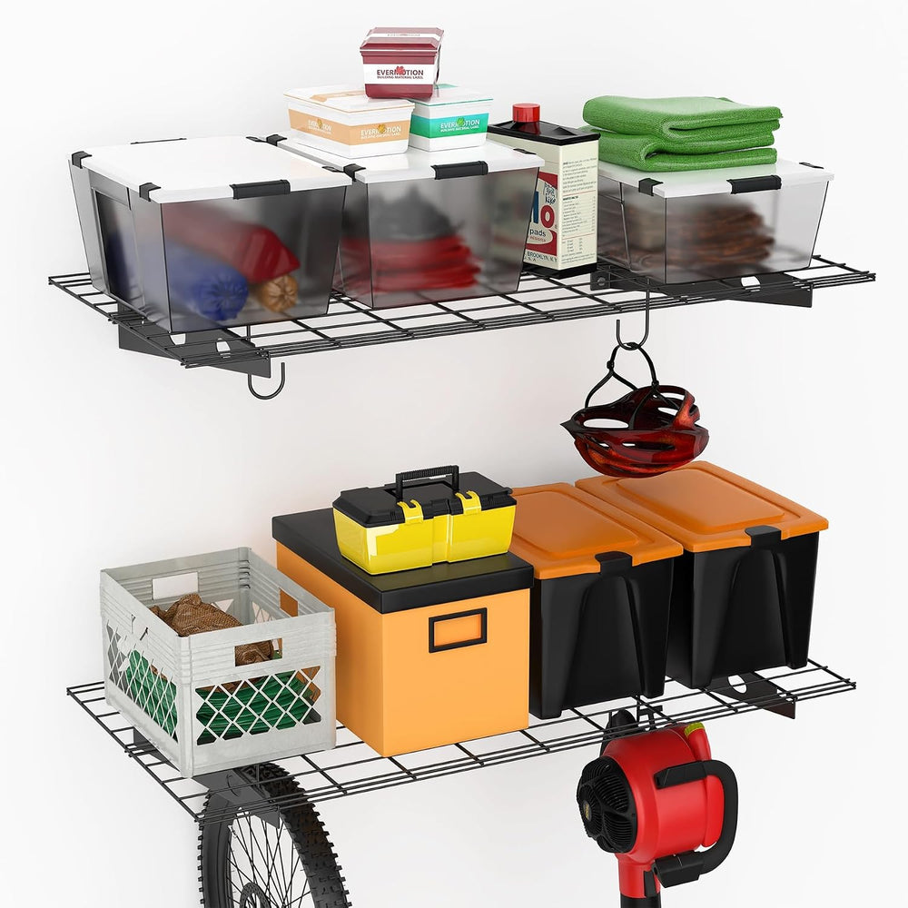 TORACK Garage 24 x 48 in/2 x 4 ft Wall Shelves, Heavy Duty Wall Mounted Wire ...