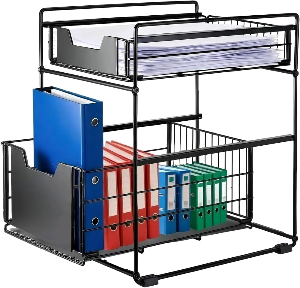 2 Tier Under Sink Organizer,Slide Out Kitchen Cabinet Organizer,Pull Out Pant...