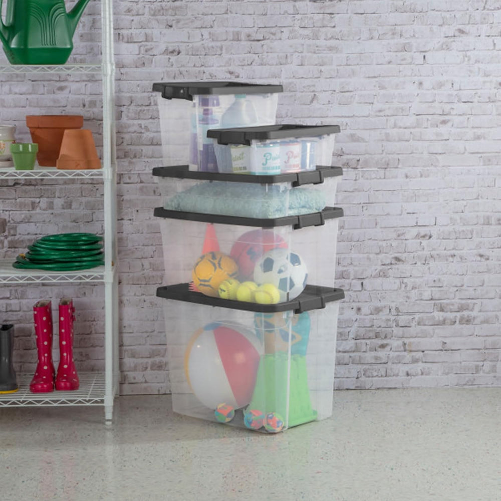 Sterilite 18-Pack Modular Stacker Box, Durable Clear Plastic Storage Bins wit...