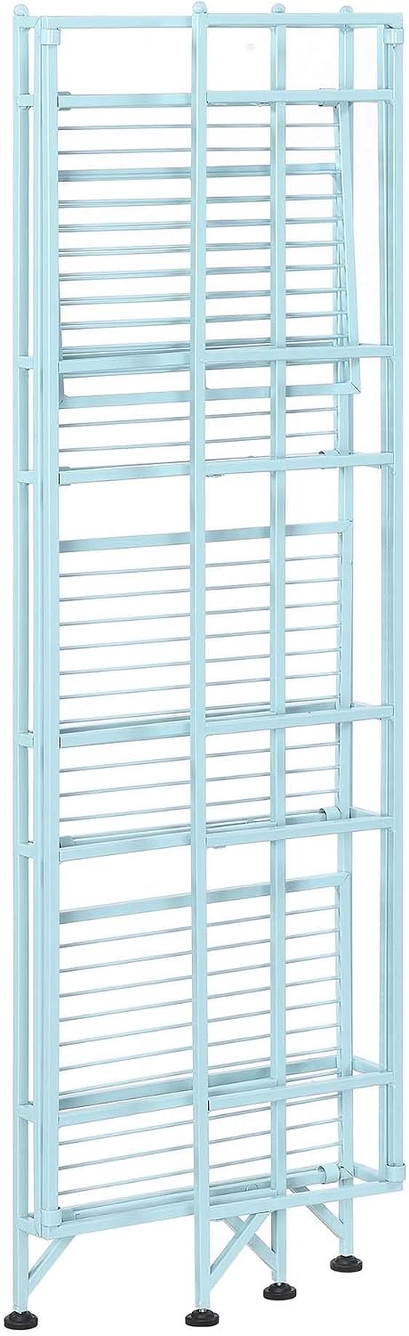Convenience Concepts Xtra Storage 4-Tier Folding Metal Shelf, Seafoam, 13D x ...