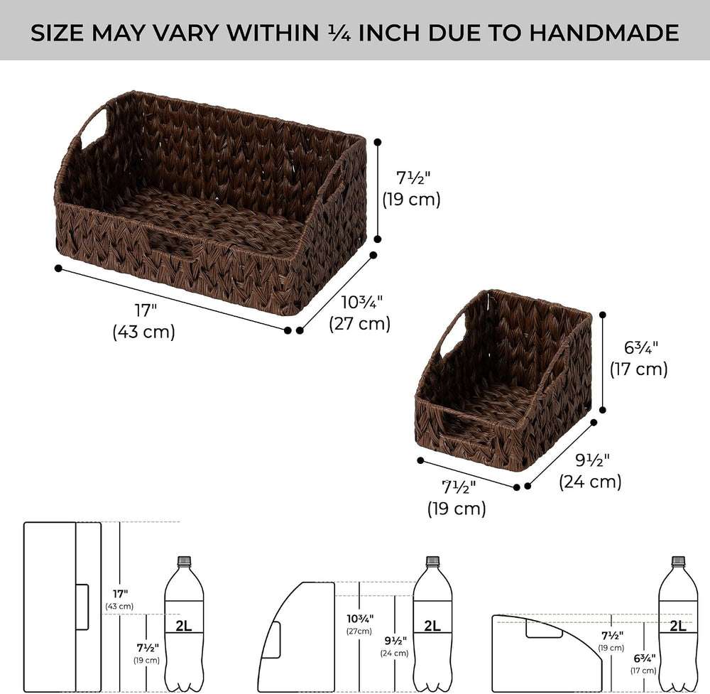 GRANNY SAYS Wicker Baskets for Organizing, Waterproof Basket for Shelves