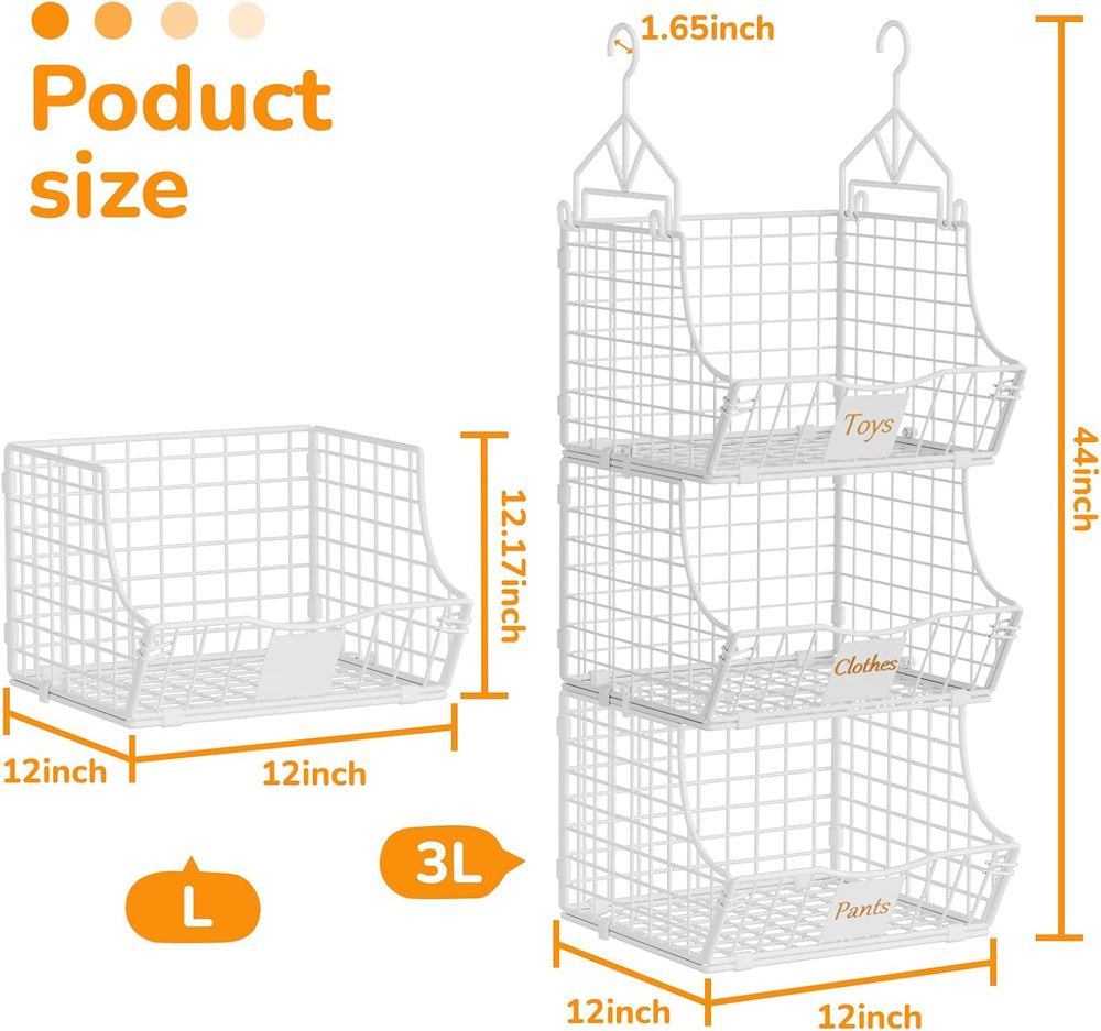Hanging Closet Organizers and Storage, 6 Tier Closet Shelf Clothes Organizer ...