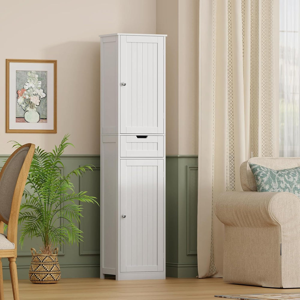 TEENFON 66.9" H Tall Bathroom Cabinet with 2 Doors & 1 Drawer, Narro...