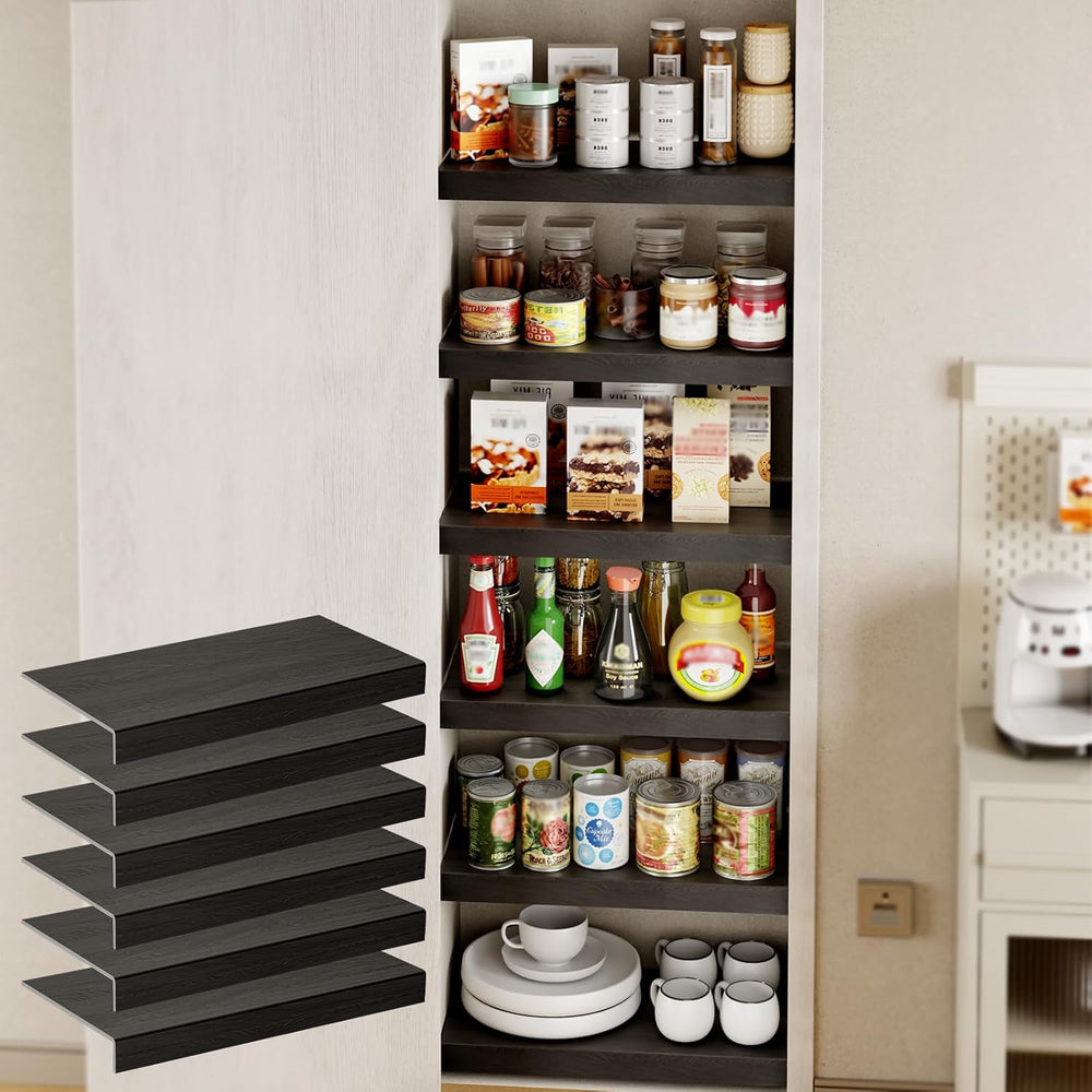 6-Pack PVC Composite Board Wire Rack Covers for Pantry - Imitation Wood-Look ...