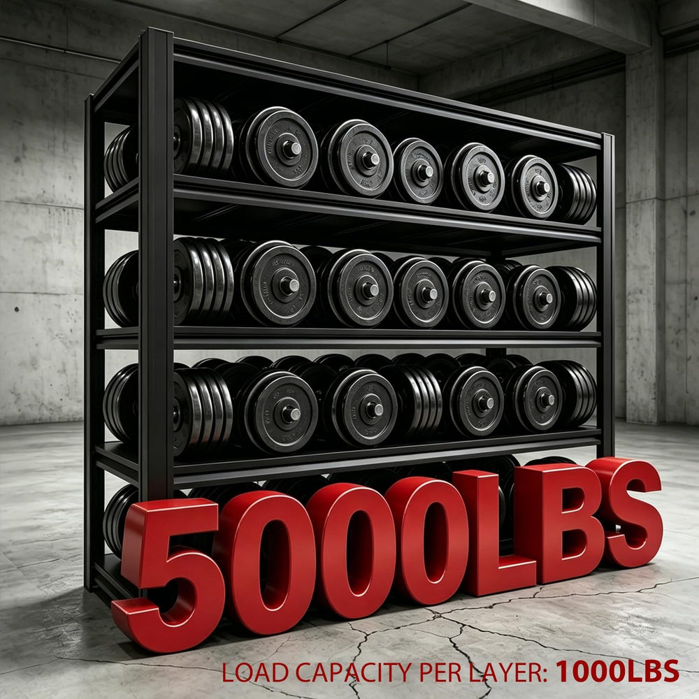 5 Tier Heavy Duty Garage Shelving Units, 5000 lbs Capacity Adjustable Metal S...