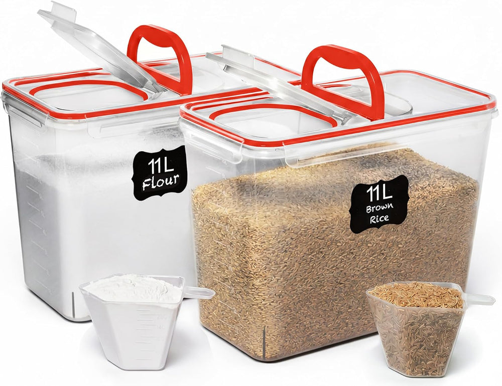Shazo 2 PC (11L | 372 oz) Flour Sugar Storage Containers with Spout Lid &...