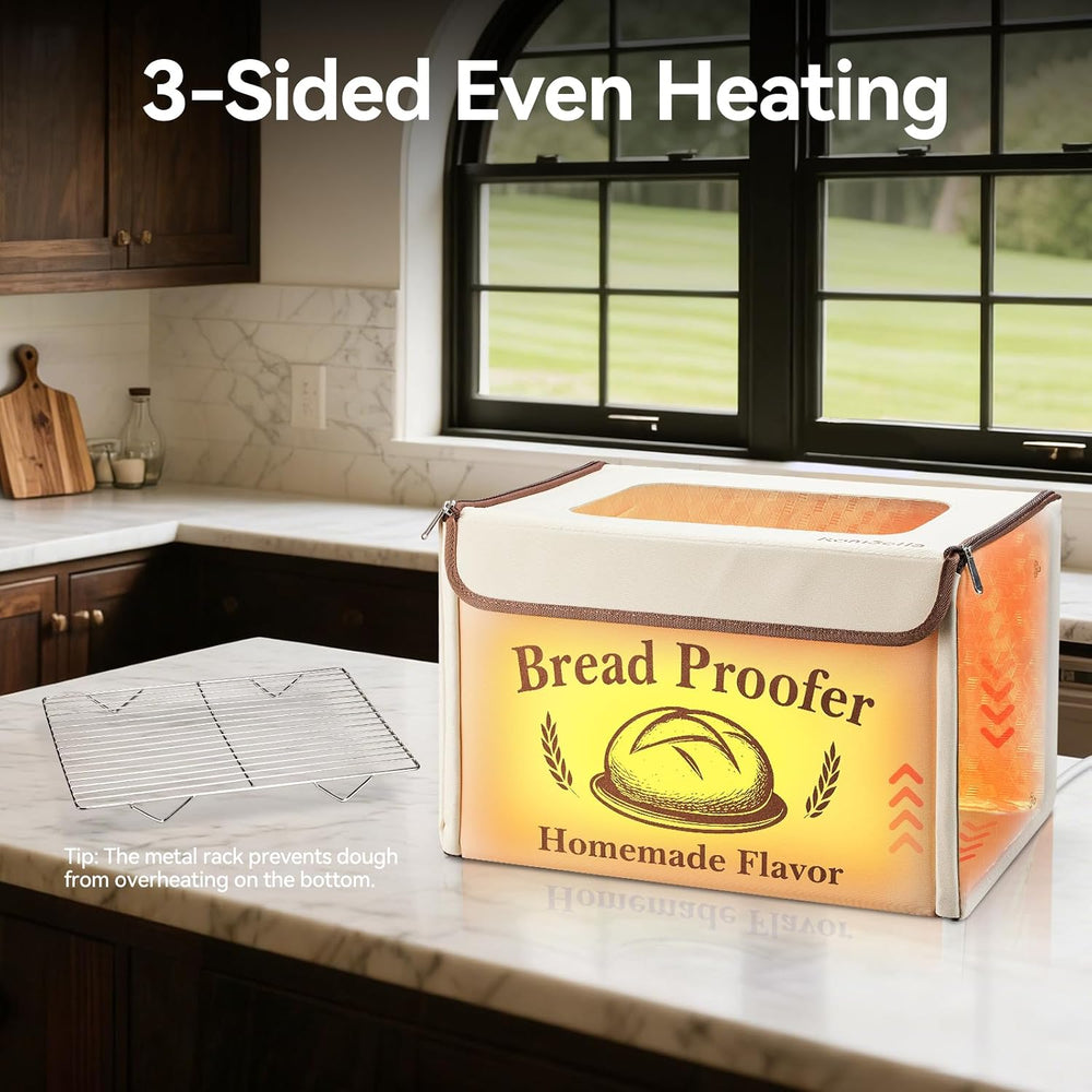 Proofing Box - Foldable Proofing Bread Box with 68-122°F Temp Control & 4...