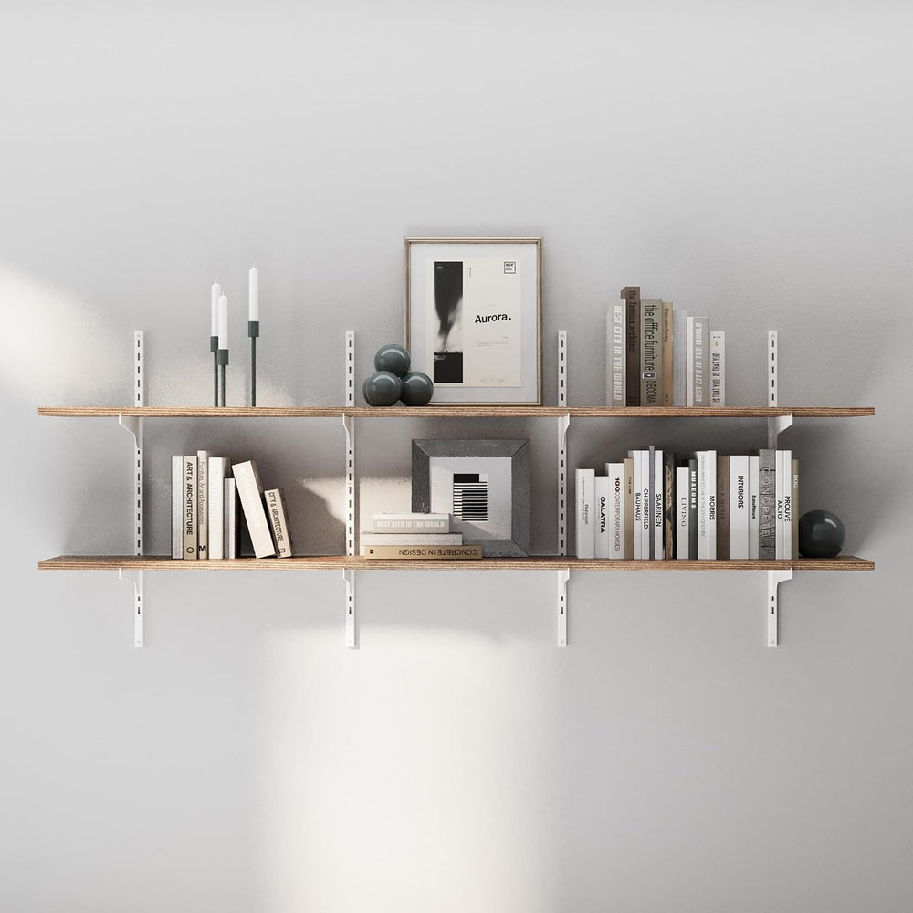 Wallniture Turin 60 Inch Floating Bookshelf, 10" Deep Adjustable Wall Sh...