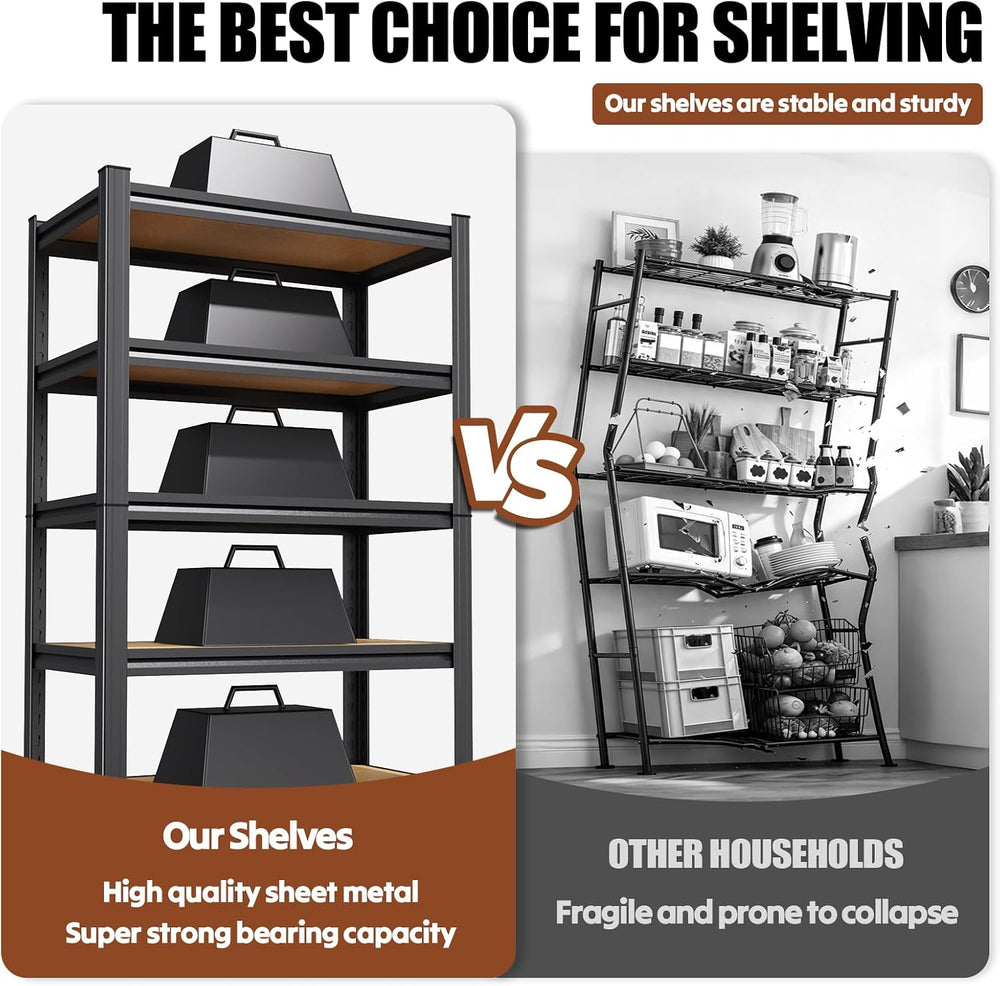 2Pack Storage Shelves, Garage Shelving,Adjustable Heavy Duty Shelving Unit,5T...