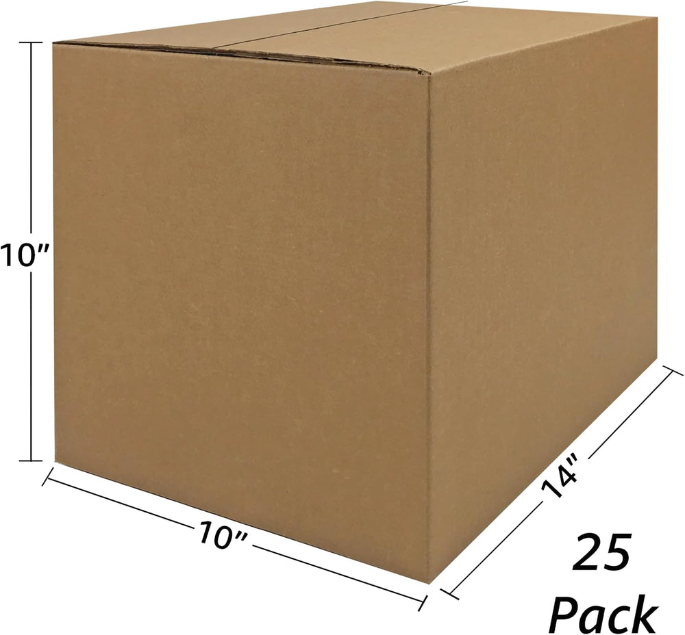 Corrugated Shipping Boxes, 14 x 10 x 10 inch, 25 Pack