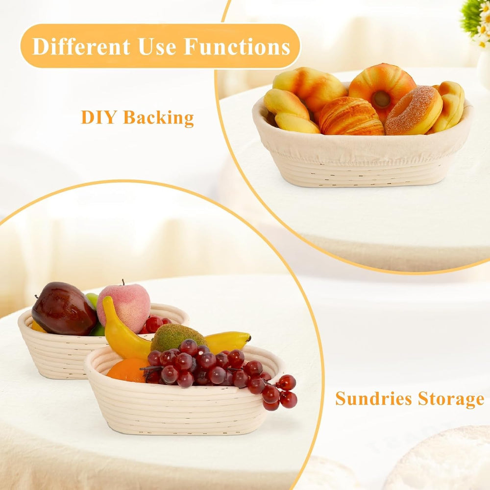 Nisorpa 10 Set Oval Banneton Bread Proofing Basket,10 Inch