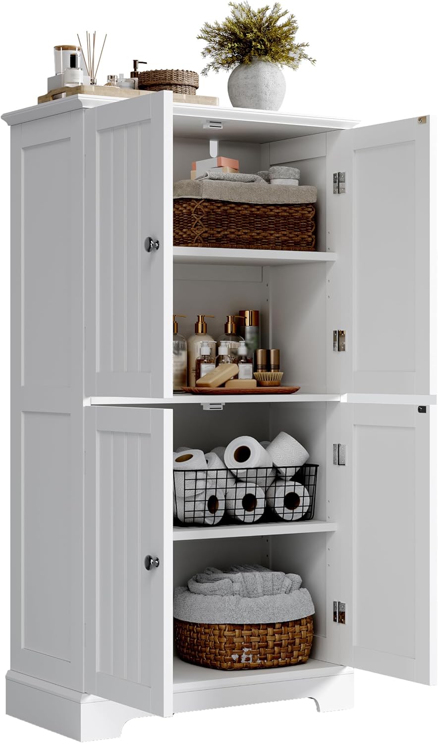 ChooChoo Bathroom Floor Cabinet with Adjustable Shelves