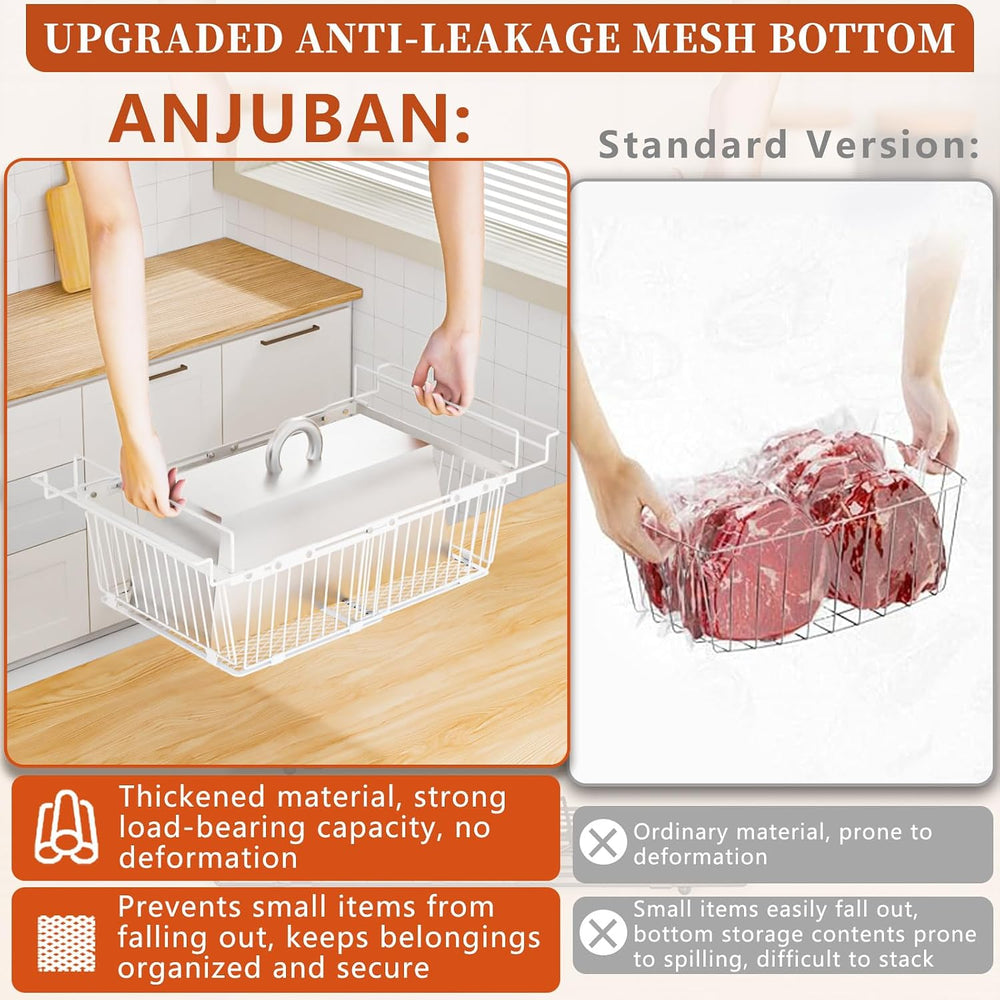 Hanging Freezer Organizer Bins for 5 to 20 Cu.Ft,Leak-Proof Bottom，2Pack