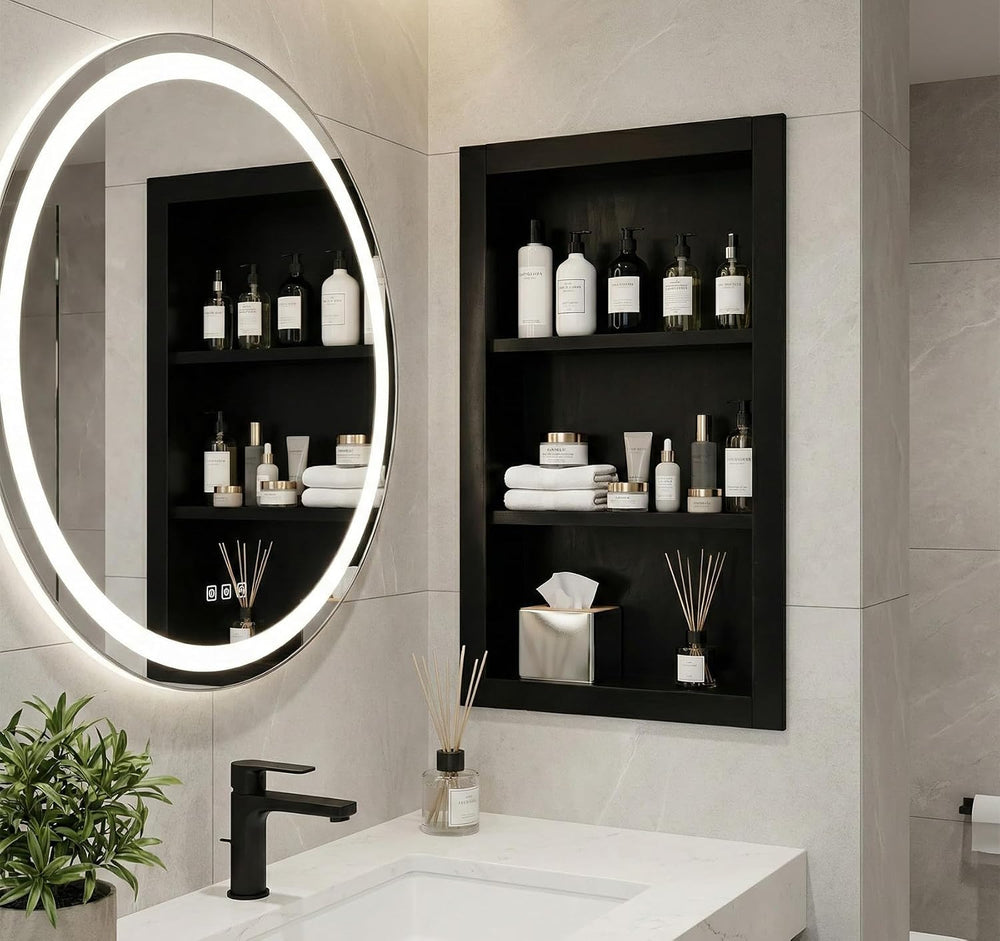 Shower Niche,14''x24'' Wood Recessed Wall Niche Medicine Cabi...