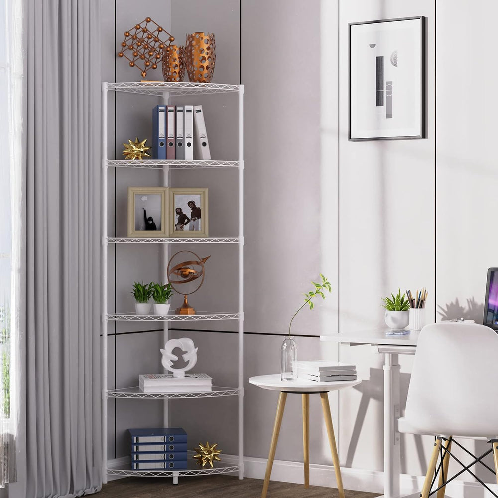 6 Tier NSF Corner Wire Shelf Shelving Unit, 18 x 18 x 72 Inch 420lbs Capacity...