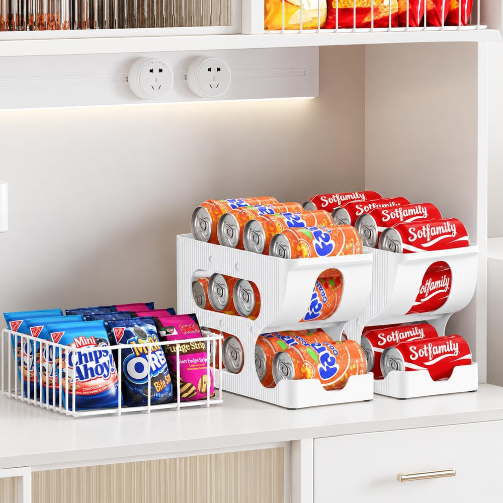 Sotfamily FIFO Soda Can Organizer for Pantry or Fridge, Holds 48 Cans