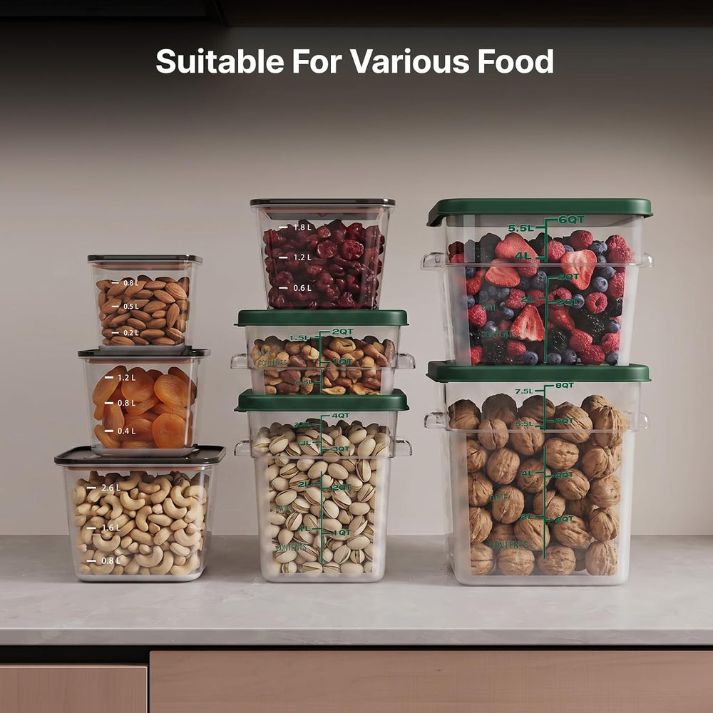 8 Pack Food Storage Containers with Lids；BPA-Free Cereal, Rice, Flour, Pasta ...