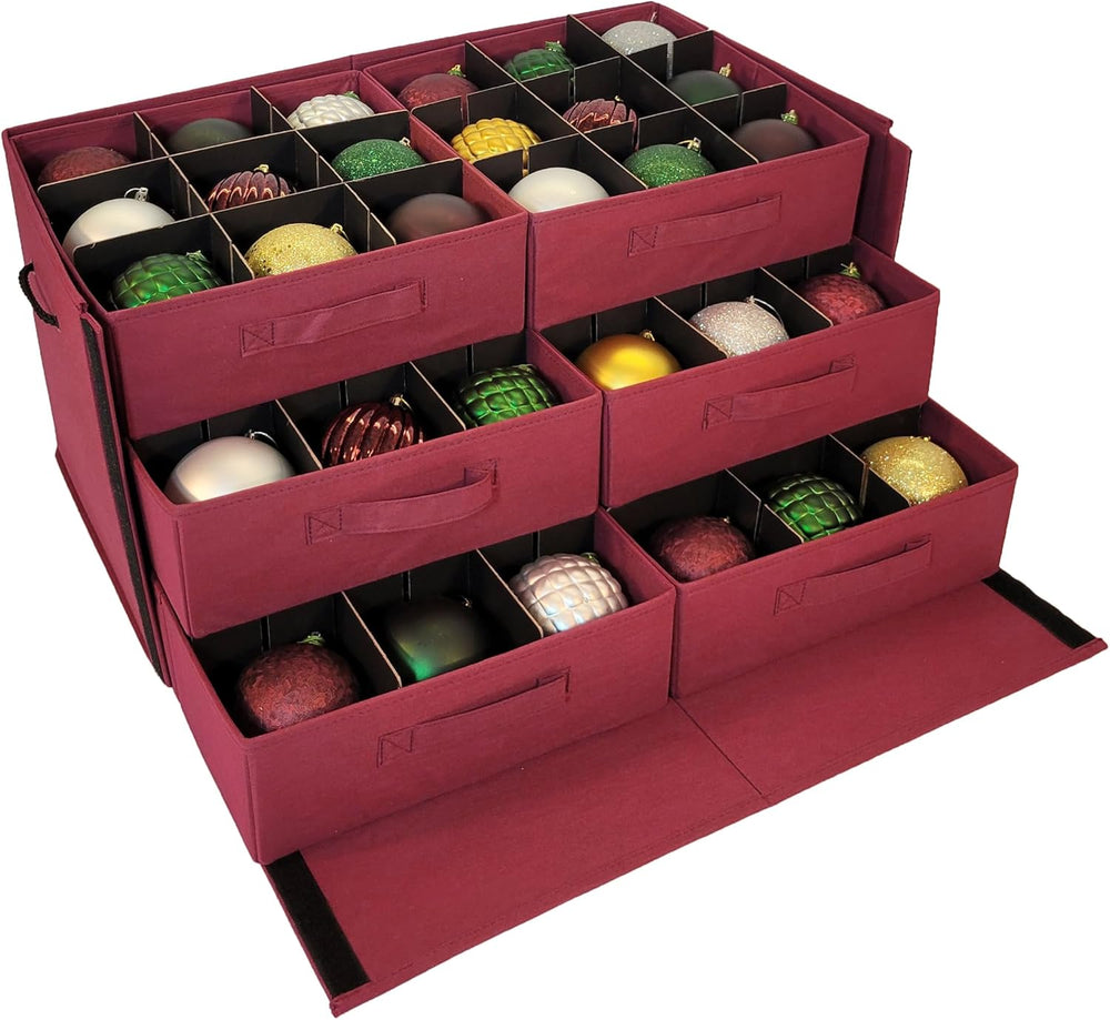 612 Vermont Christmas Ornament Storage Box, Adjustable Acid-Free Dividers