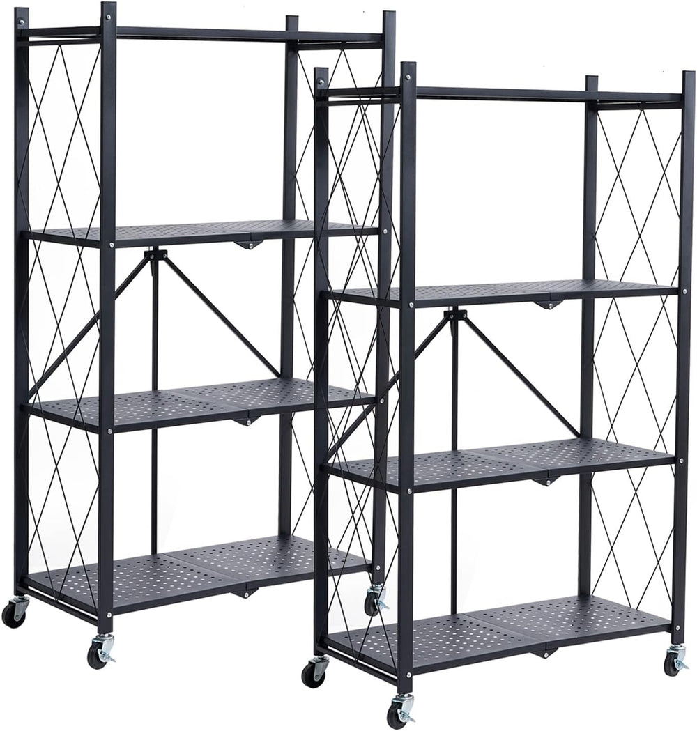 BRIAN & DANY Metal Storage Shelves - 4 Tier Shelving Unit, Folding Displa...