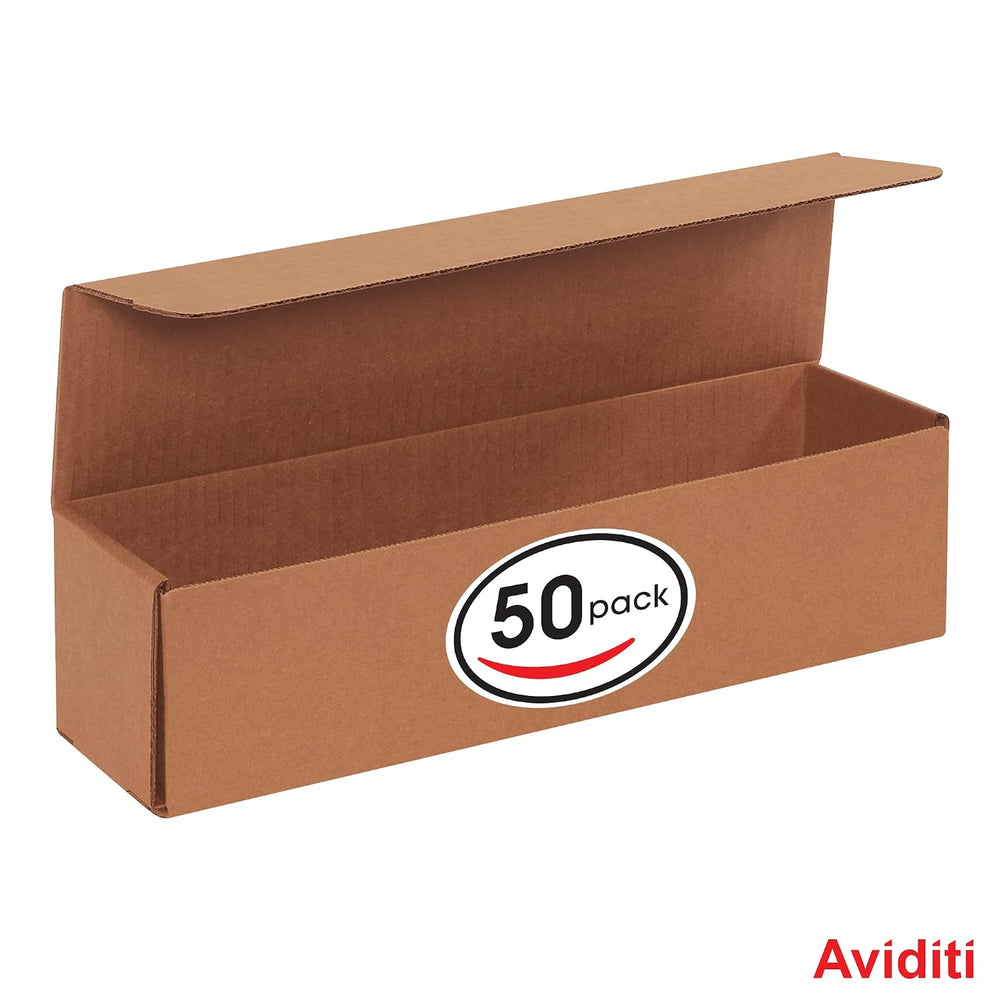 Aviditi Brown Kraft Corrugated Cardboard Mailing Boxes, 13 1/2 x 3 1/2 x 3 1/...
