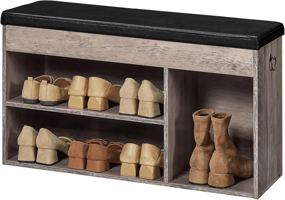 HOOBRO Shoe Storage Bench with Cushion, 32.3'' Entryway Bench with Li...