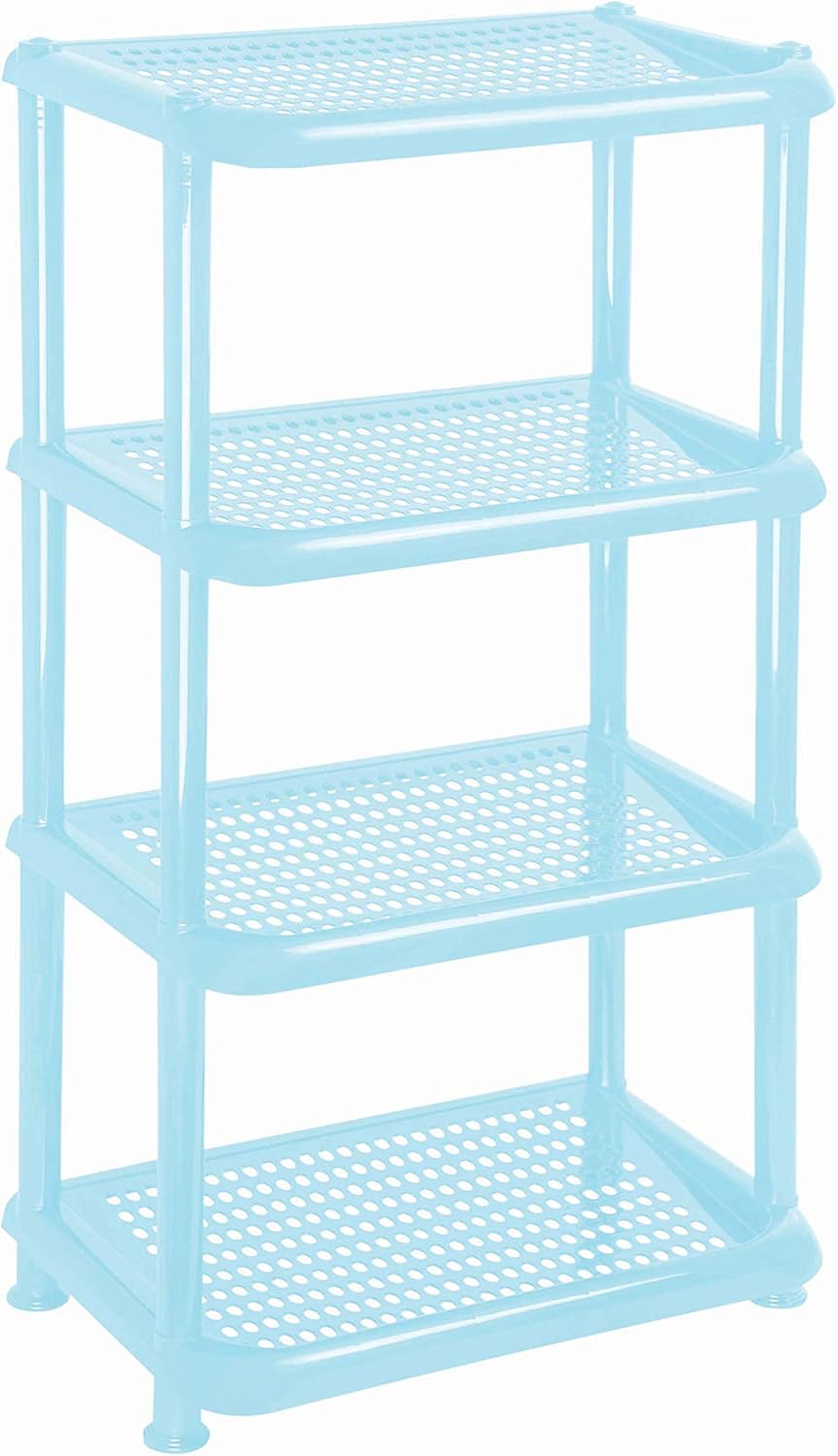 Mintra Home Light Duty Plastic Storage Racks (Rectangular Rack, Powder Blue)