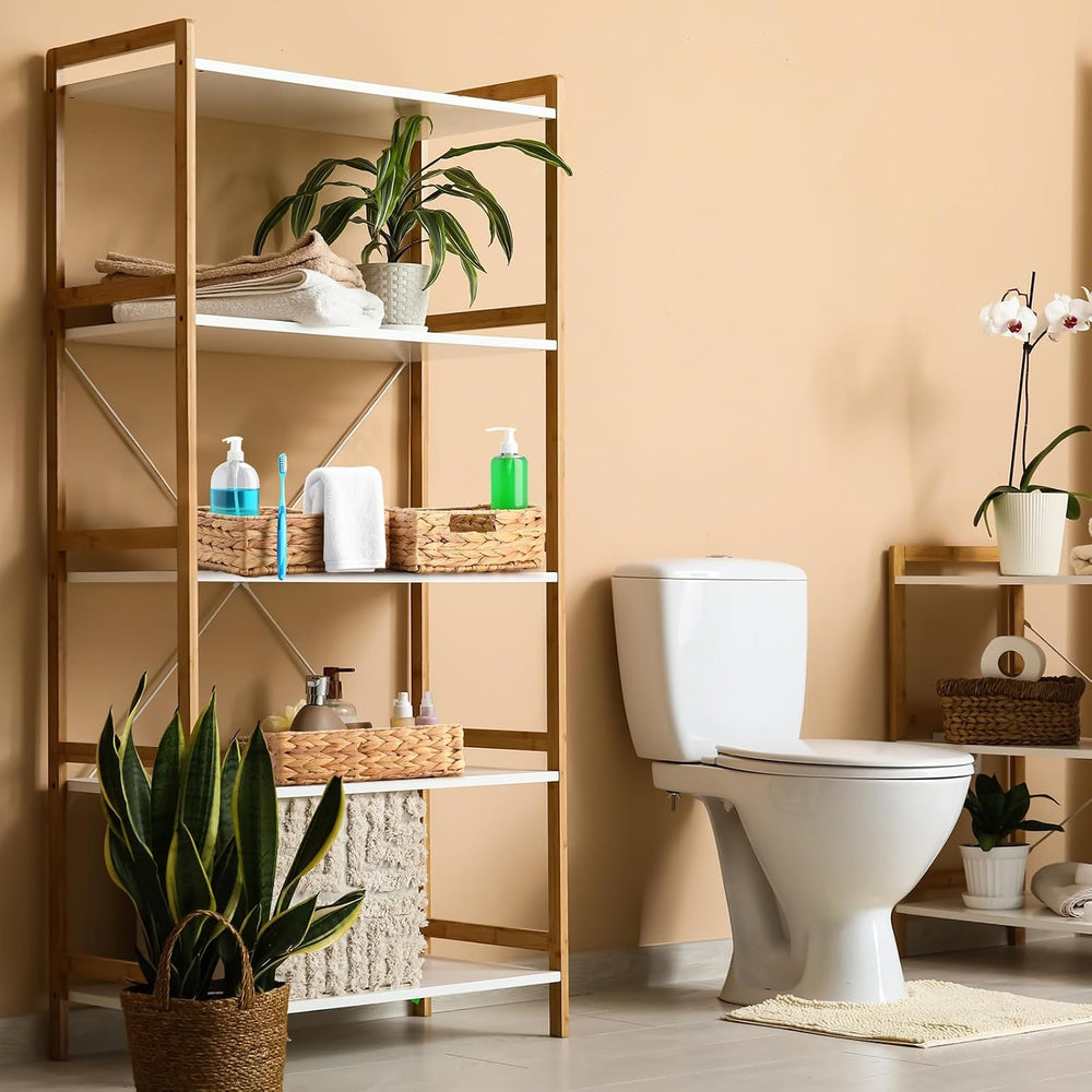 Reallnaive Set of 6 Water Hyacinth Pantry Storage Baskets Wicker Storage Bask...