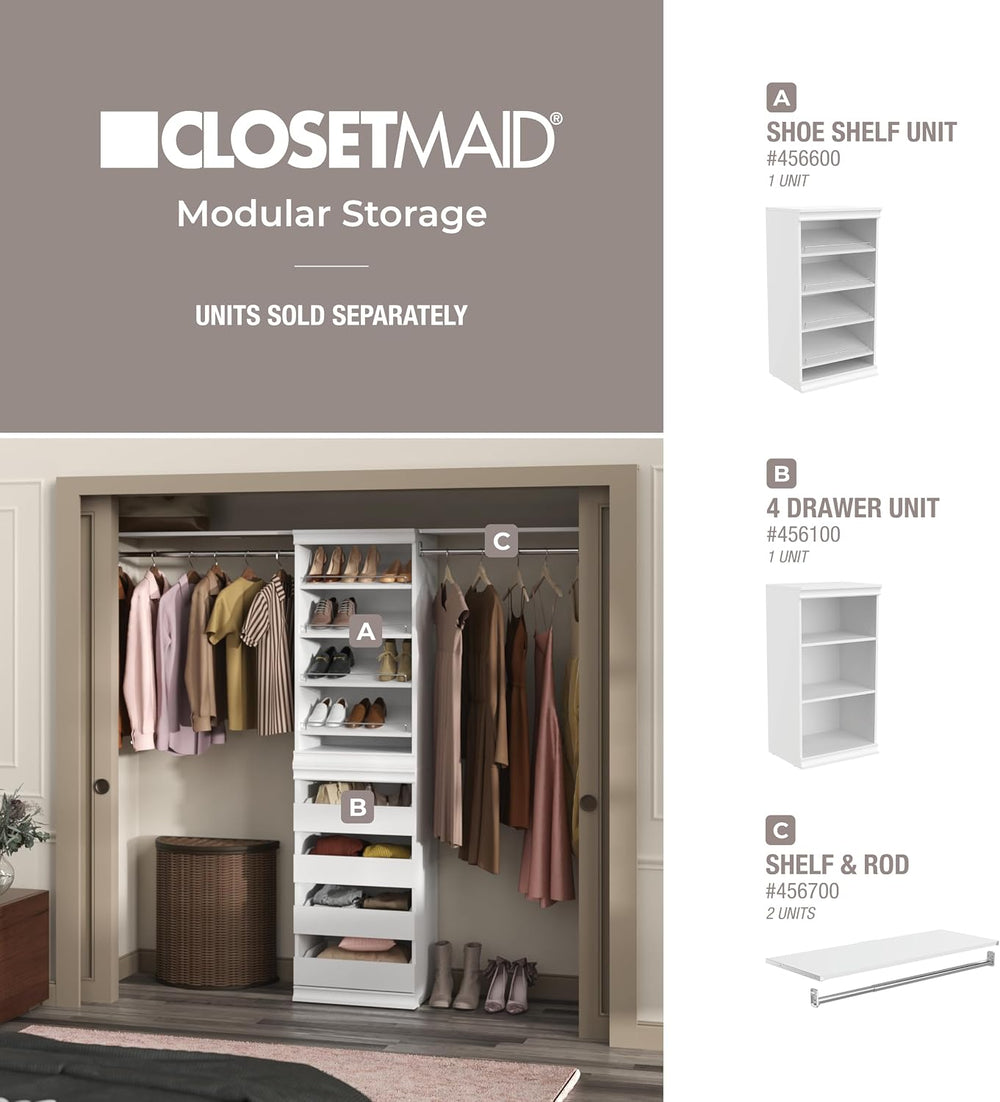 ClosetMaid Modular Closet Collection Shelf and Hang Rod Accessory Kit, 36-Inc...
