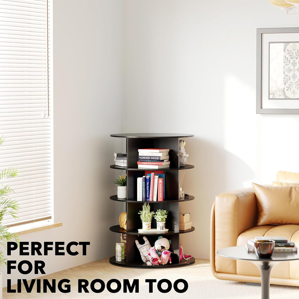 SpaceAid 4 Tier Rotating Shoe Rack Tower, Spinning Shoe Display Lazy Susan, R...