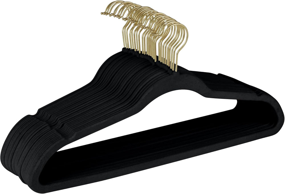 Simplify Slim Velvet Gold Hook Clothes Hangers 75 Pack | Non-Slip | Shirts | ...