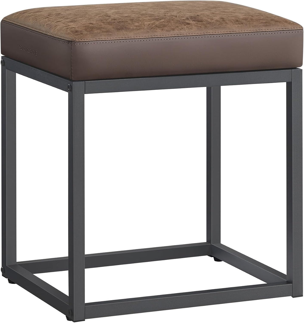 SONGMICS HOME Ottoman, Square Coffee Table, Reversible Top, Steel Frame