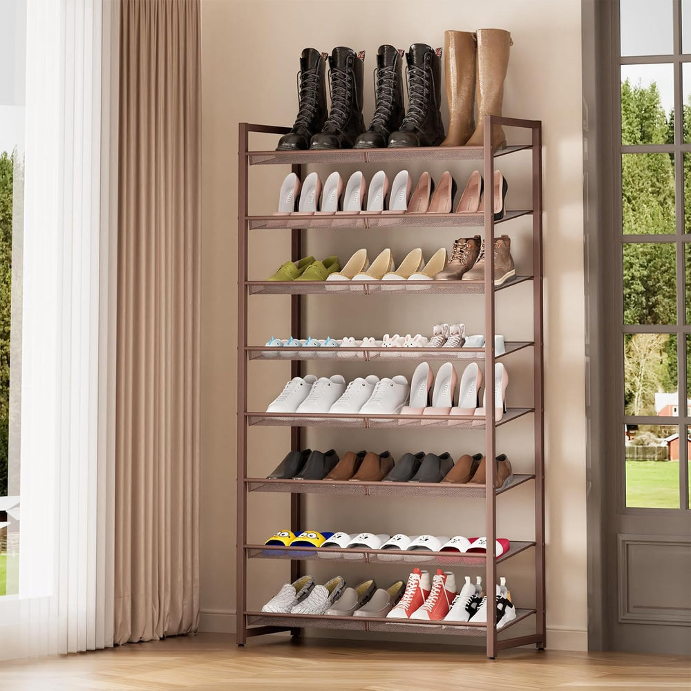 8Tier Metal Tall Shoe Rack,Large Shoe Rack for Closet,entryway,Garage, with A...