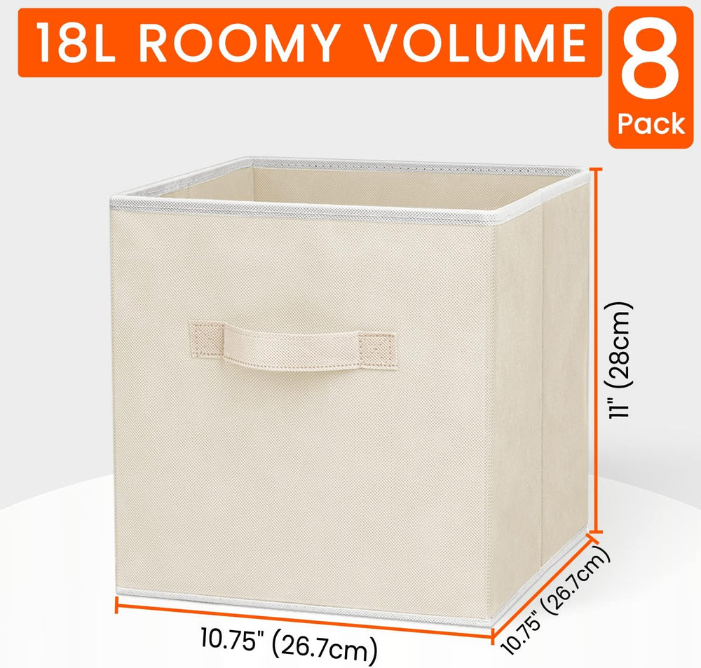 8 Pack 11 inch Fabric Storage Cubes with 3 Pack Sock Underwear Drawer Organiz...
